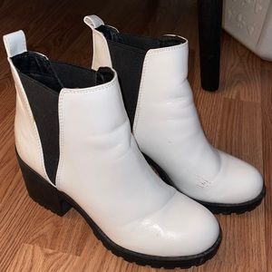 Dirty Laundry White Leather Booties